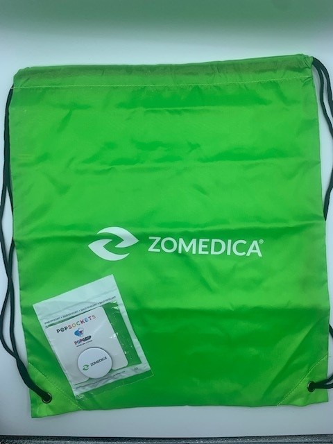 Green Cinch bag with Pop Sockets
