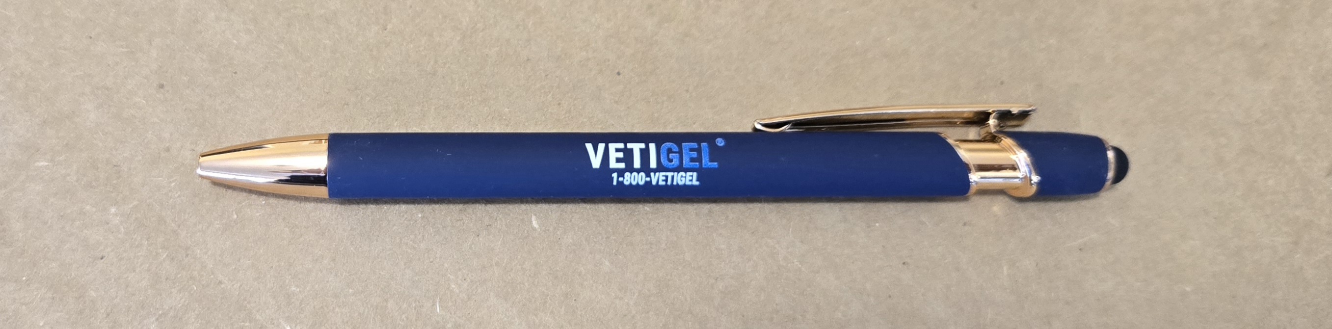 Blue and Gold VETIGEL Click Pen